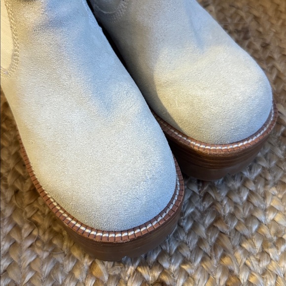 Free People x Jeffrey Campbell 6.5M Cream White Suede Leather Platform Boots - Picture 4 of 10